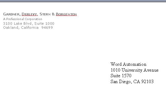 a formal letter template. Envelope template example: